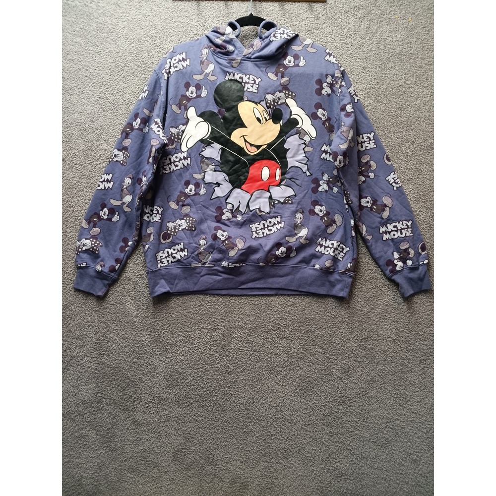 Disney Mickey Mouse Graphic Hoodie Youth XXL Purple All Over Print